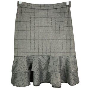 Banana Republic Factory Plaid Flounce Skirt NWT High Rise Ruffle Hem Size 4